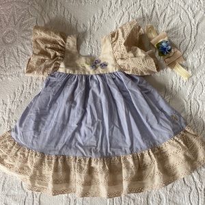 Well Dressed Wolf. Size 18 mo. with M2M headband